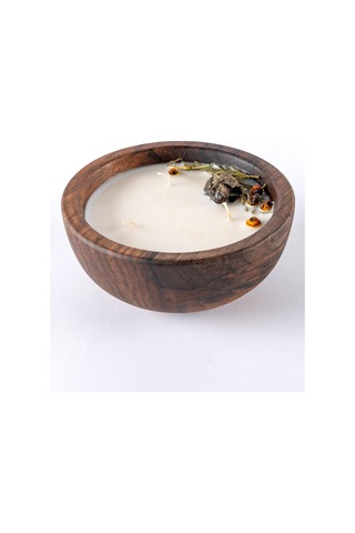 Wood Ahşap Yeni Yıl Mum 15 Cm 21051 Kahverengi