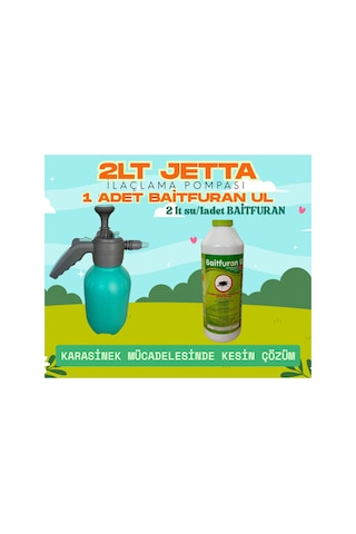 Jetta 2lt Ilaçlama Pompası - Baitfuran Ul 450ml Karasinek - Arı Haşere Öldürücü Hazır Sprey