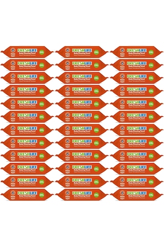 Freshlife Hasta Vücut Temizleme Islak Mendil Havlu 50 Yaprak XL 36'lı Set