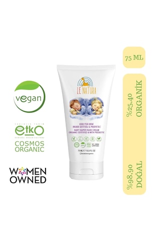 Le Natura Organik Vegan ve Prebiyotikli Bebek Pişik Kremi 75 ML