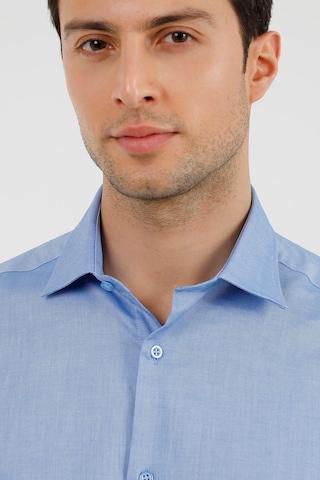 Uki Mavi Comfort Fit Uzun Kol Oxford Klasik Gömlek Mavi