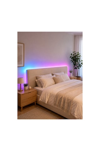 5m Rgb Şerit Led Seti 12v 2835 Smd Kumandalı Ev Oda Ve Dekoratif Ambiyans Aydınlatma Belirtilmemiş