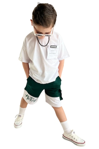 Erkek Çocuk Önü Arkası Artist Yazılı Torba Cepli Şortlu Takım