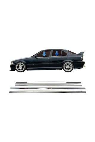 Bmw E36 Sedan Krom Cam Alt Çıtası 4 Parça 1991-1998 Paslanmaz Çelik Sqvz6kbmms