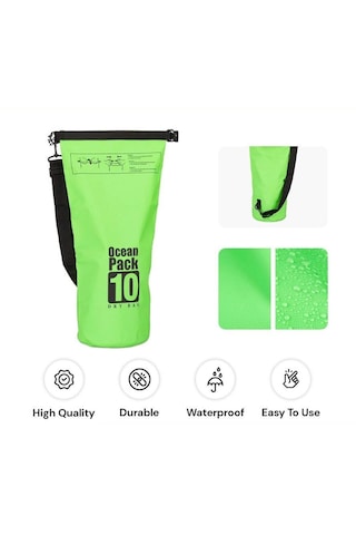 Lethe Boards Ocean Pack 10 L Yeşil Su Geçirmez Yüzen Çanta