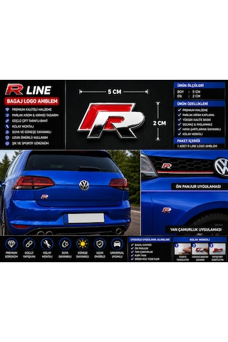 R Logo Bagaj Amblem Krom Kırmızı Premium Tasarım 0