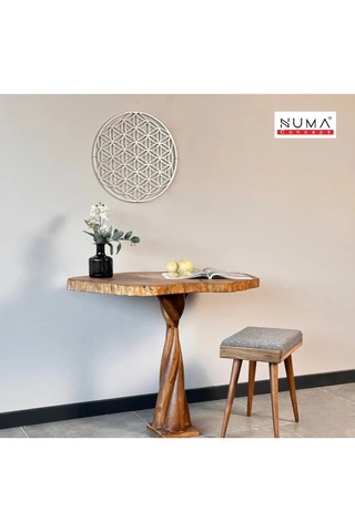 Yaşam Çiçeği Tekli Mdf Üzeri Gümüş Pleksi Duvar Dekorasyon