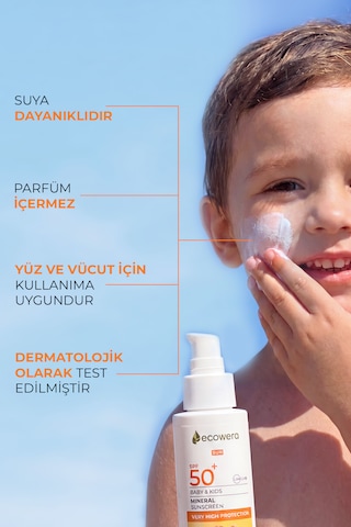 Ecowera Spf50+ Baby&Kids Mineral Güneş Kremi 100 Ml