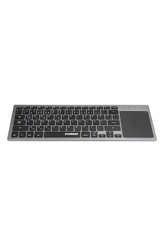 Everest EKW-61 Bluetooth+2.4 GHz TouchPad Mouse Q Mac/Win/Android/Uyumlu iOS Kablosuz TV Klavye