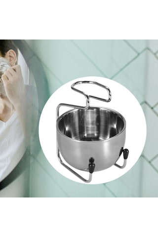 Homyl Tıraş Kasesi Paslanmaz Çelik Metal Sabunluk Kupa Kase