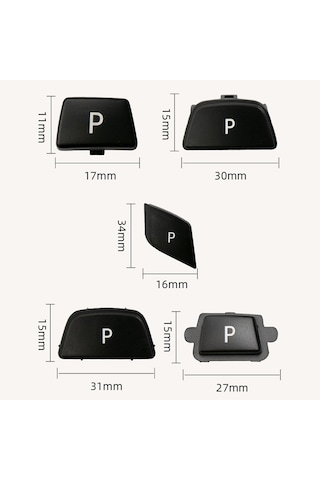Araba Vites Kolu Oto Park Düğmesi Harf P Kap Bmw X5 X6 2007-2013, Sol Sürüş Siyah