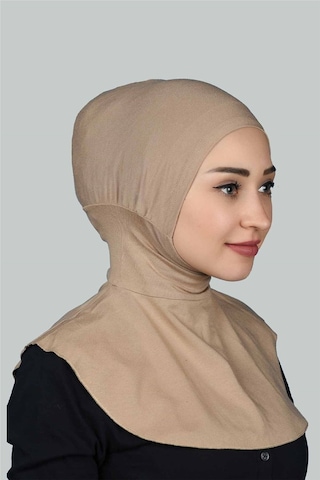 Altobeh Kadın Tesettür Pratik Boyunluklu Hijab - Sporcu Bone Koyu Bej