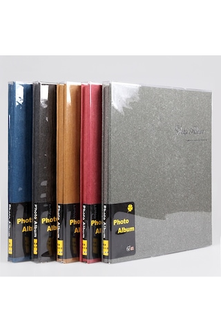 Sones 12 İnç 40 Sayfa Lamine Fotoğraf Albümü Yapışkan Retro Kendin Yap Fotoğraf Albümü Kırmızı