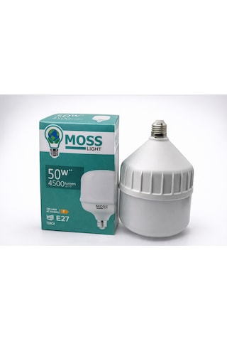Moss Light 50w Led Ampul E27 Duy 4500 Lumen Yüksek Işık Gücü Enerji Tasarruflu Beyaz Işık