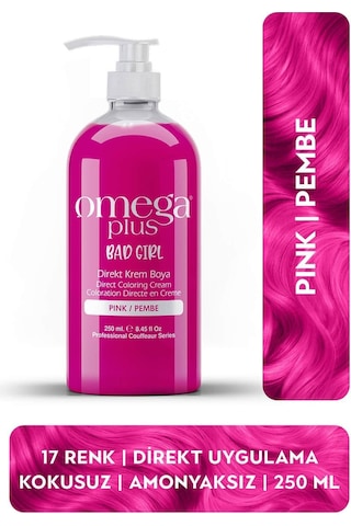Omega Plus Bad Girl Pembe Amonyaksız Renkli Saç Boyası 250ml