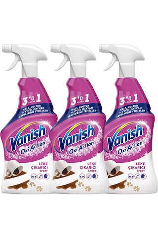 Vanish Oxi Action Çok Amaçlı Halı Koltuk ve Evcil Hayvan Leke Çıkarıcı Sprey 3 x 500 ML