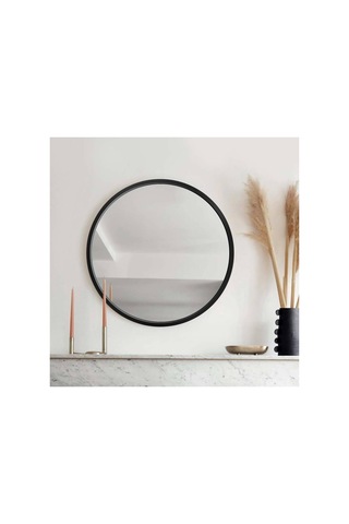 70x70 Yuvarlak Çerçeveli Dekor Aynası/banyo Aynası/dekoratif Makyaj Aynası Siyah 70 X 70 Çok Renkli