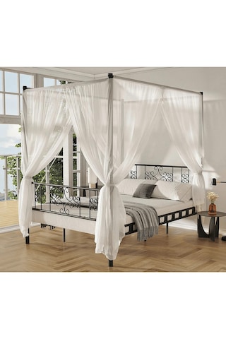 Reyo Stella Sultan Başlıklı Tek Kişilik Ferforje Metal Karyola C