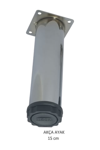 Akça Ayak, Baza, Yatak, Koltuk, Kanepe, Masa, Puf, Sehpa Tv Ünitesi Ayarlanabilir Metal Ayak 15 Cm Krom