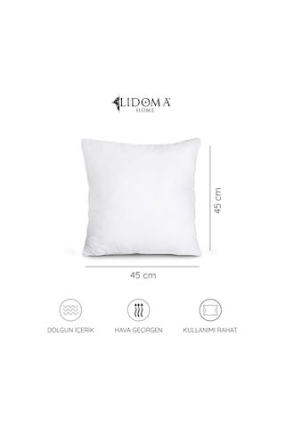 1 Adet 45x45 Cm Boncuk Elyaf Dolgu İç Yastık Beyaz