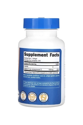 Nutricost Vitamin K2 Mk-7 -100 Mcg 240 Softgels