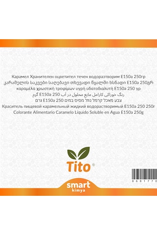 Karamel Gıda Renklendiricisi Sıvı Suda Çözünür E150a 250g