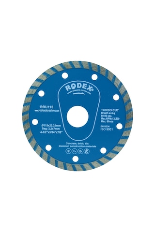 Rodex Rru115 Turbo Elmas Beton Granit Kesici 115 MM Kuru Kesim N11.912