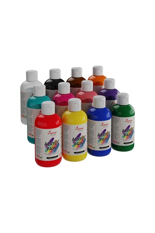 Tüm Renkler Akrilik Boya 12'li Set 12x250 Gr Renkli