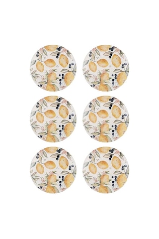 The Mia Limoncello Pasta Tabağı 6lı Set 19cm Lmn012 Beyaz