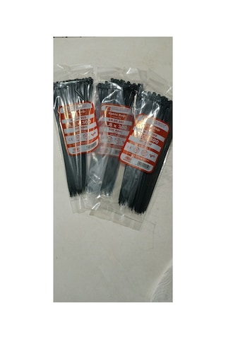 4.8x300 Plastik Cırt Kelepçe Kablo Bağı Siyah 100'lu Paket Plastik Kablo Bağı Siyah