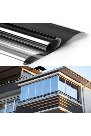 Isı Yalıtımlı Aynalı Siyah Cam Filmi 75 Cm X 6 Metre