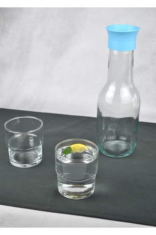 Cam Sürahi Seti Detoks Kapaklı 1 Litre Sürahi Ve 2 Adet Paşabahçe