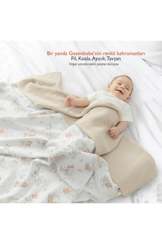 Gezenbebe Hero Müslin Bebek Battaniye 120x120 Bej