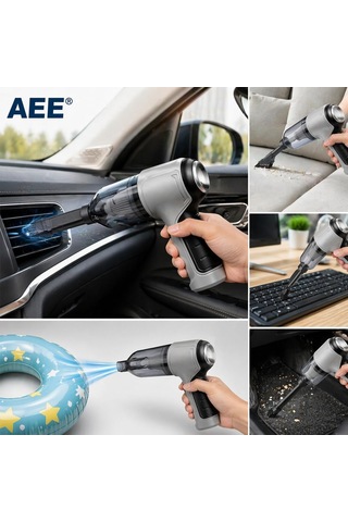 Şarjlı Araç Süpürgesi 120w 6000pa Üfleme Özellikli Mini El Süpürgesi Oto Ofis Klavye Kasa Vakum Şişirm Diğer