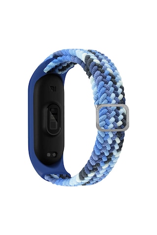 Xiaomi Mi Band 5 Uyumlu Krd-49 Örgü Mkst Kordon-mavi-beyaz