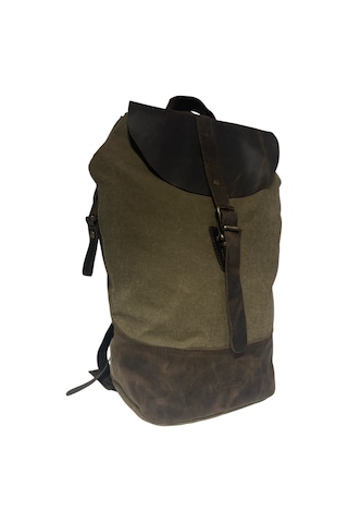 Old Cotton Cargo Vintage Kanvas Deri Su Geçirmez Design Unisex Günlük Gezi Okul Seyahat Kamp Sırt Çantası 24x40cm Kahverengi