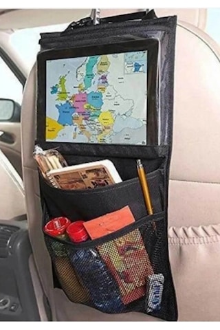 Koltuk Arkası Telefon Uyumlu & Tablet & Tutucu Araba Eşya Düzenleyici Organizer Kılıf Siyah