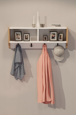 Portmanto Duvar Askısı Modern Vestiyer - Atlantik Çam & Beyaz Diğer