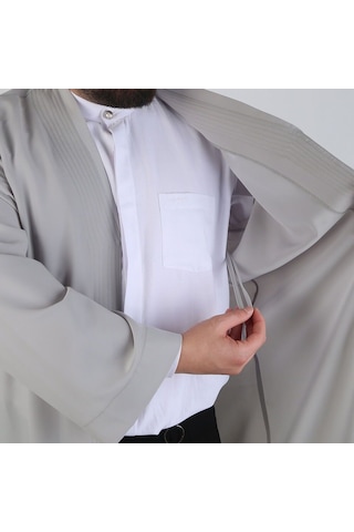 Gri Buhara Yaka Namaz Cübbesi Çok Renkli
