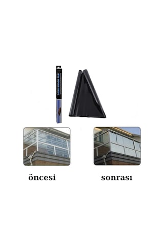 Oscar Cam Filmi 50 CM X 6 Metre Dark Black Koyu Siyah Solar BK-15