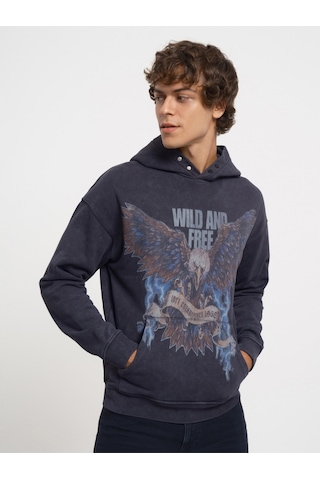 Oversize Erkek Sweatshirt Antrasit