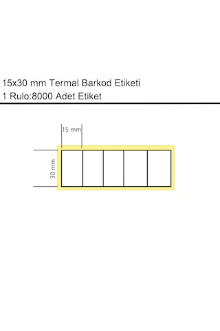 15x30 Mm Termal 5'li Ürün Barkod Etiketi 8000'li Sarım 1 Rulo Etiket 1