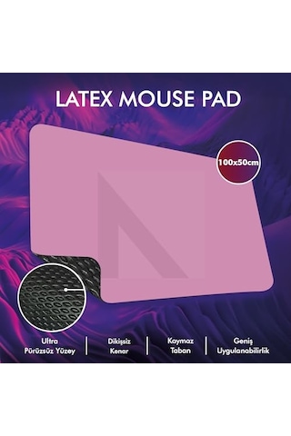 Gaming Oyuncu Mouse Pad, Kaymaz Taban Gamer Mousepad, Masa Koruyucu Masa Matı, Ofis Tipi Klavye Ve Fare Altlığı Pembe, 100x50 Cm - Xxxl