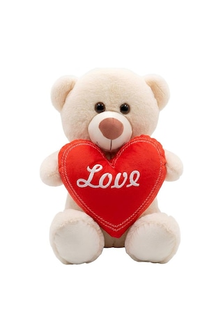 Pufu Toys Pelüş Kalpli Ayıcık 45 Krem 04031