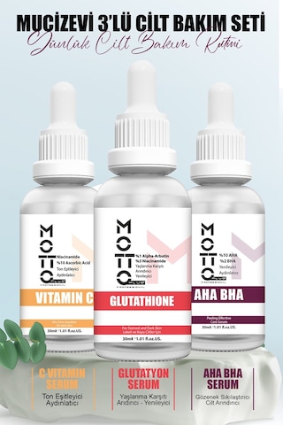 Motto Plus Professional 3'lü Cilt Bakım Serum Seti