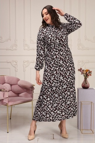 Aymeravm - Çiçek Desenli Viskon Elbise - Çuha0401Ga