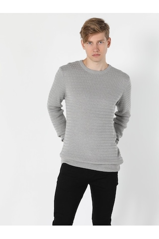 Colin's Slim Fit Gri Melanj Erkek Kazak CL1056031_Q1.V1_MGA