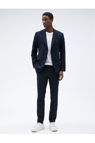 Koton Blazer Ceket Düğme Detaylı Dar Kesim Lacivert 3sam50024hw 3SAM50024HW704 Lacivert