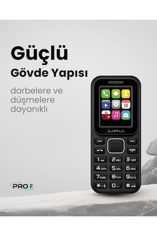 Mpıa Yerli Üretim Kamerasız Tuşlu Cep Telefonu 7 Gün Şarj Asker Yaşlı Öğrenci Ofis Telefonu 2 Yıl Garanti
