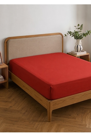 Bella Maison %100 Pamuk Saten Çift Kişilik Lastikli Çarşaf Seti Bordo 160x200x35 Cm Bordo